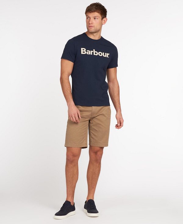 Barbour Logo T-shirt New Navy | BABO88285