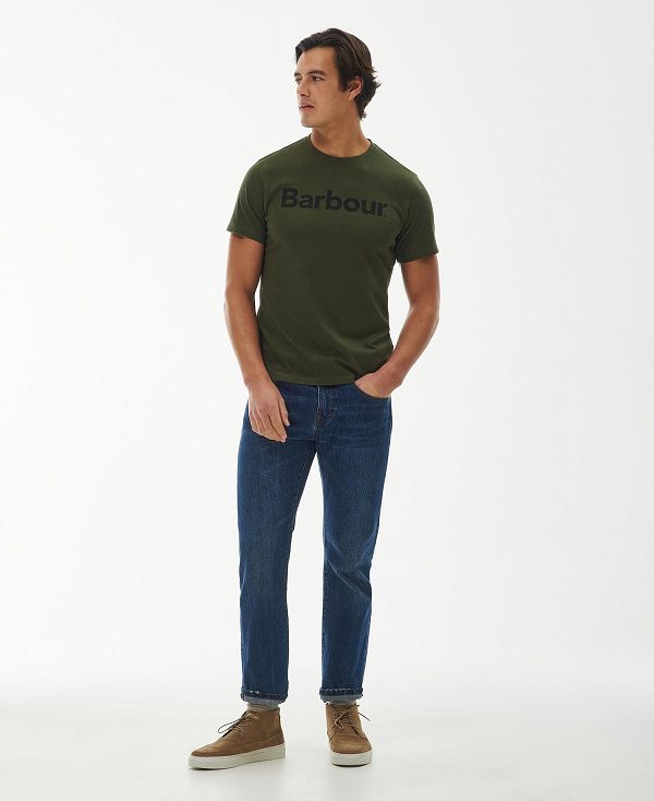 Barbour Logo T-shirt Olive | BABO88388