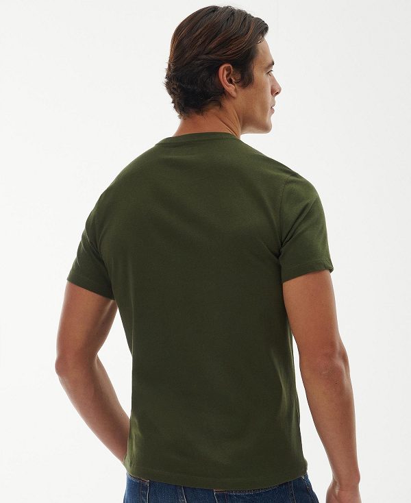 Barbour Logo T-shirt Olive | BABO88388