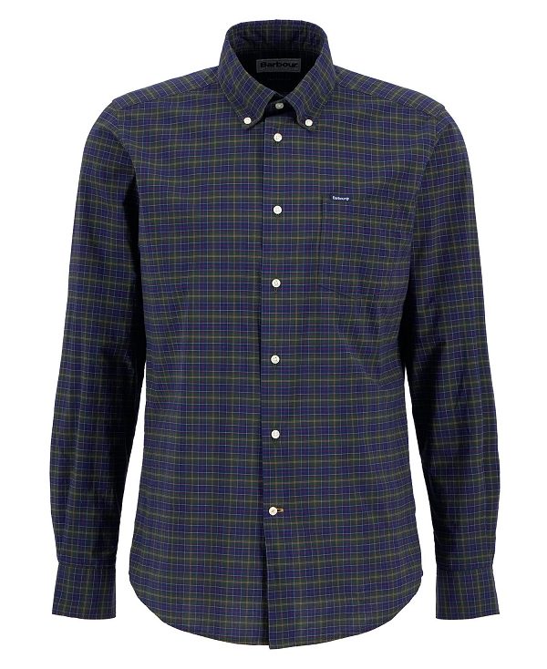 Barbour Lomond Tailored Fit Shirt Midnight Tartan | BABO87853