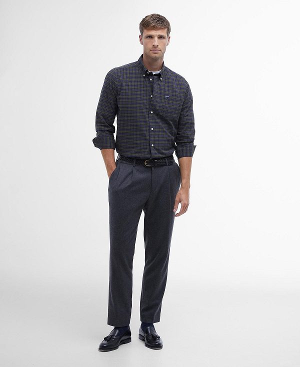 Barbour Lomond Tailored Fit Shirt Midnight Tartan | BABO87853