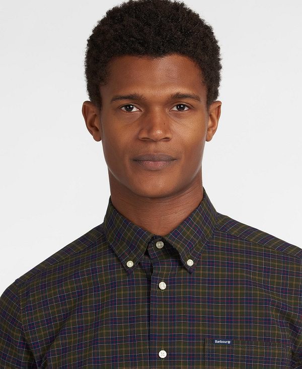 Barbour Lomond Tailored Fit Shirt Midnight Tartan | BABO87853