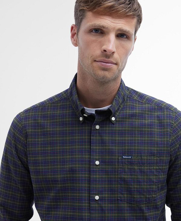 Barbour Lomond Tailored Fit Shirt Midnight Tartan | BABO87853