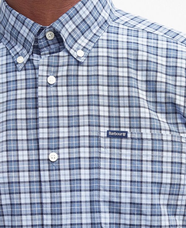 Barbour Lomond Tailored Long-sleeved Shirt Berwick Blue Tartan | BABO87720