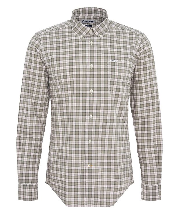 Barbour Lomond Tailored Long-sleeved Shirt Glenmore Olive Tartan | BABO87750