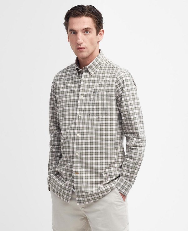 Barbour Lomond Tailored Long-sleeved Shirt Glenmore Olive Tartan | BABO87750