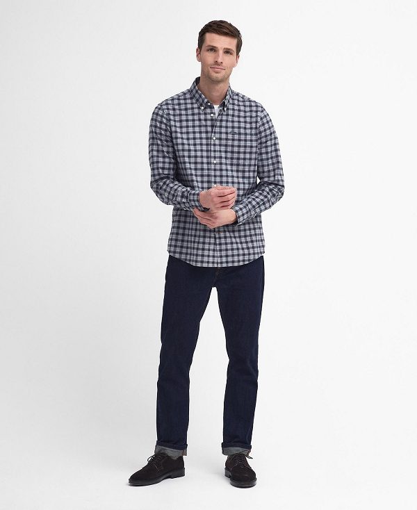 Barbour Lomond Tailored Long-sleeved Shirt Blue | BABO87854