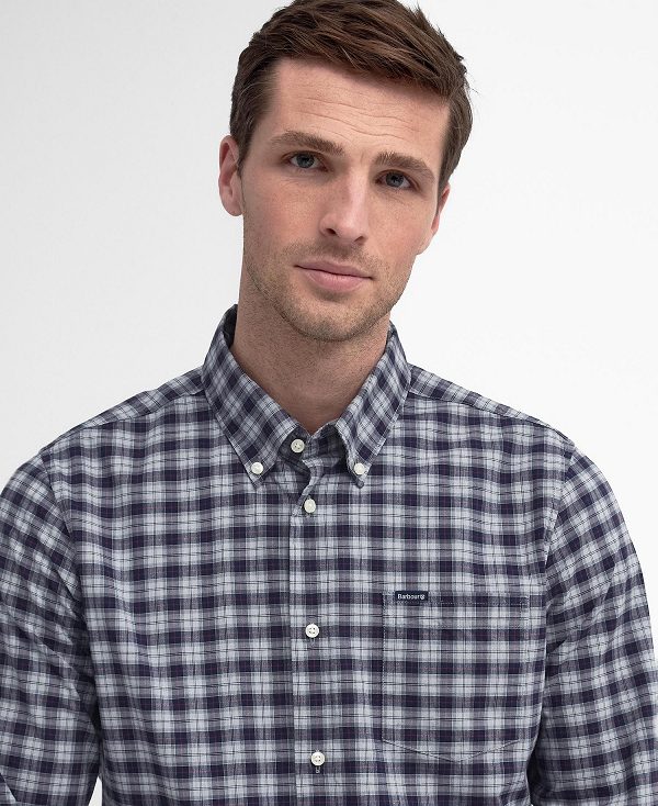 Barbour Lomond Tailored Long-sleeved Shirt Blue | BABO87854