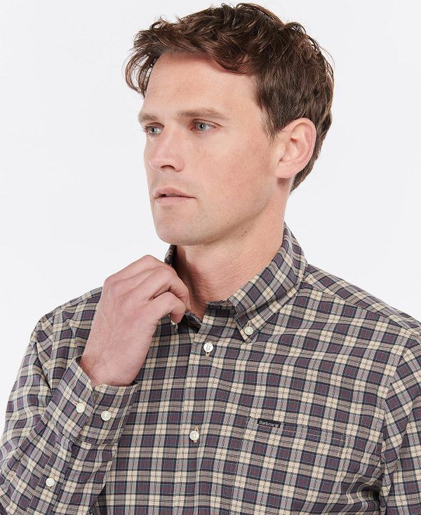 Barbour Lomond Tailored Shirt Winter Red Tartan | BABO87617