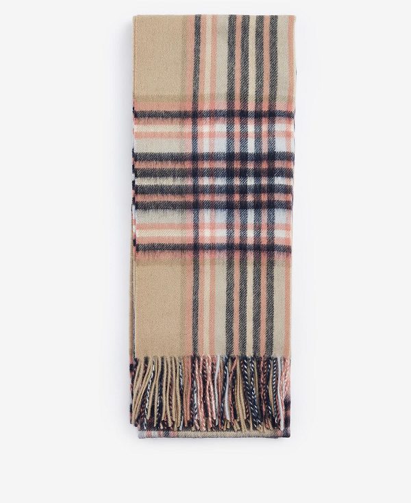 Barbour Lonnen Check Wrap Scarf White Pepper | BABO90119