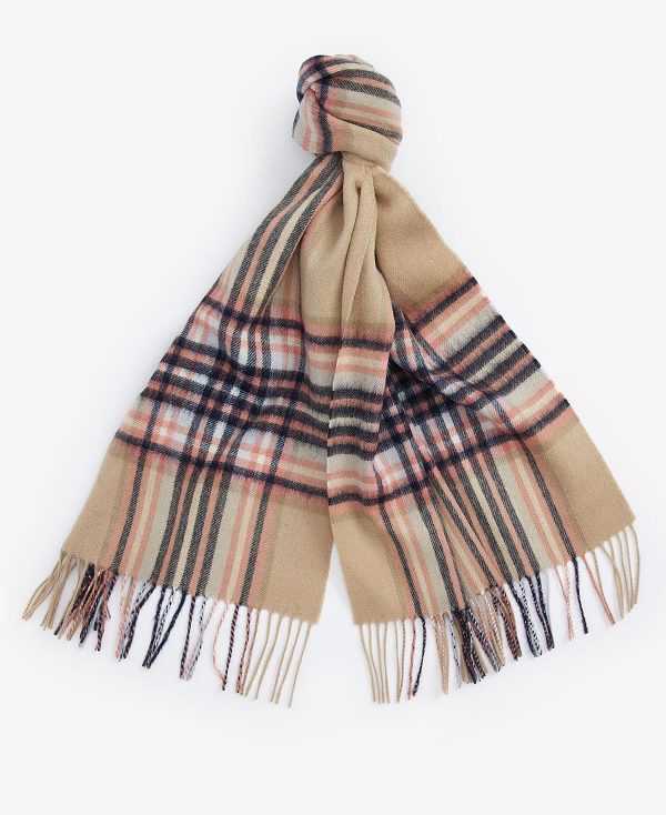 Barbour Lonnen Check Wrap Scarf White Pepper | BABO90119