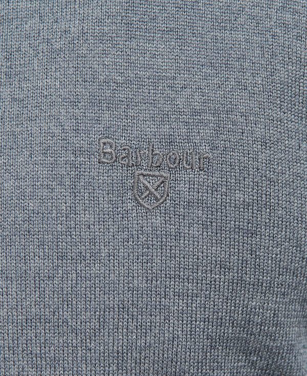 Barbour Loyton Merino Half Zip Sweatshirt Grey Marl | BABO88526