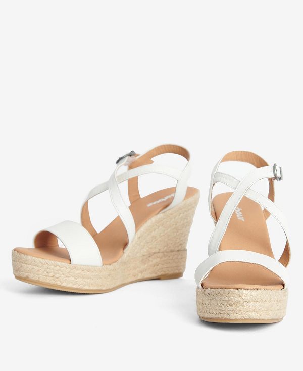 Barbour Lucia Espadrille Wedges Classic White | BABO89890