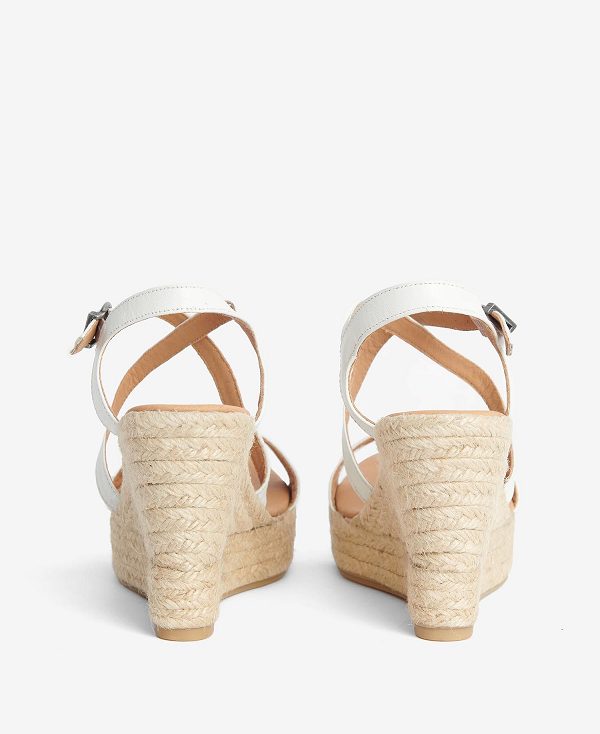 Barbour Lucia Espadrille Wedges Classic White | BABO89890