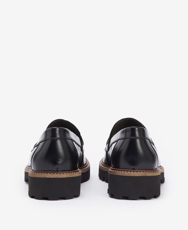 Barbour Ludlow Penny Loafers Black Polido | BABO89909