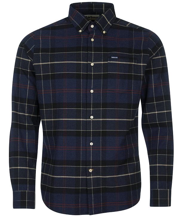 Barbour Lutsleigh Shirt Navy Marl | BABO87832