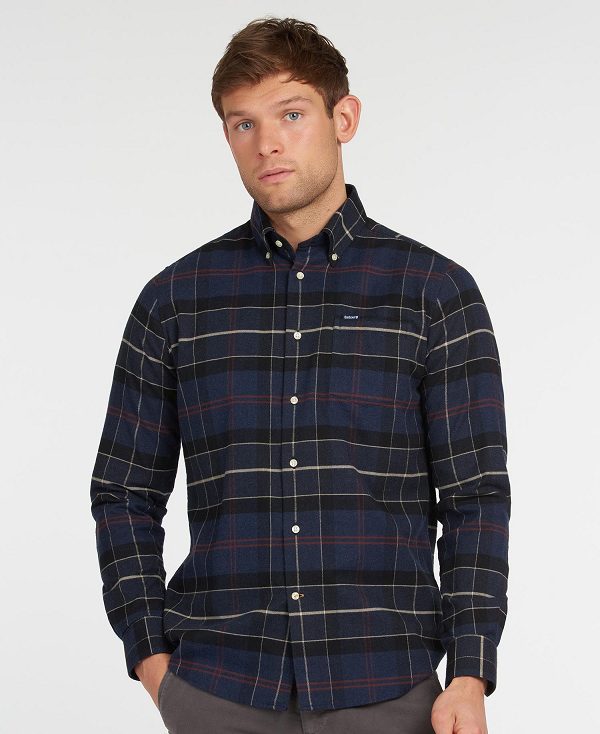 Barbour Lutsleigh Shirt Navy Marl | BABO87832