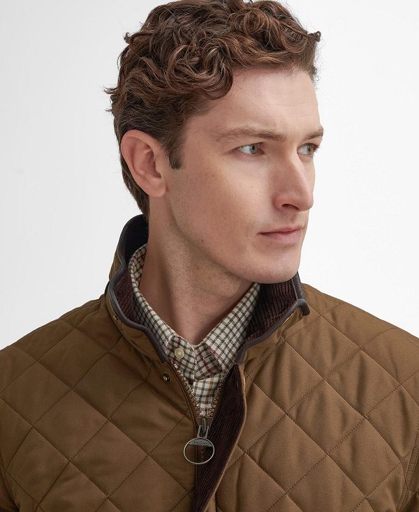 Barbour Lydford Tattersall Quilted Jacket Dark Sand | BABO87363