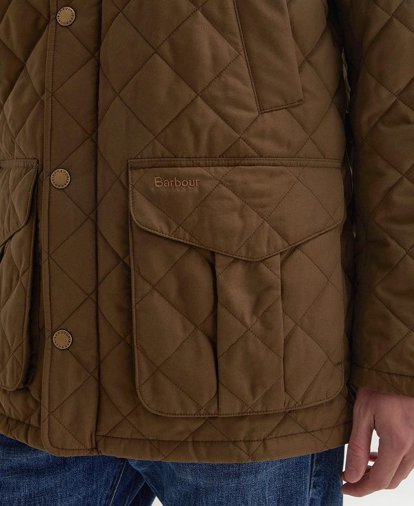 Barbour Lydford Tattersall Quilted Jacket Dark Sand | BABO87363