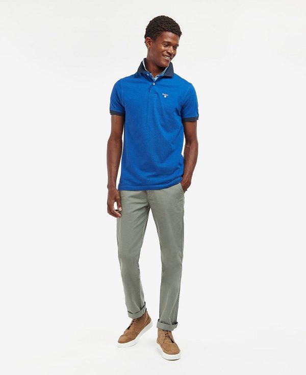 Barbour Lynton Polo Shirt Monaco Blue | BABO88026