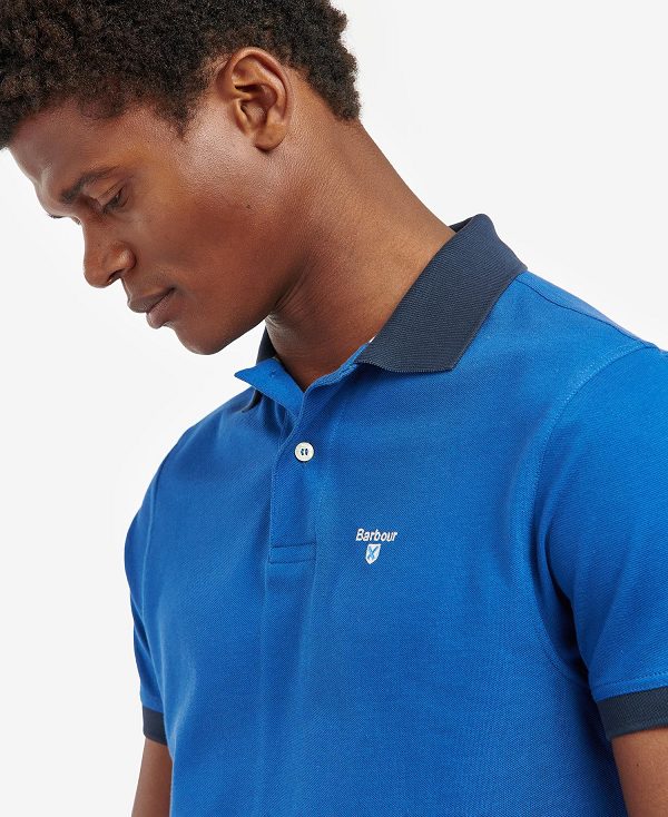 Barbour Lynton Polo Shirt Monaco Blue | BABO88026