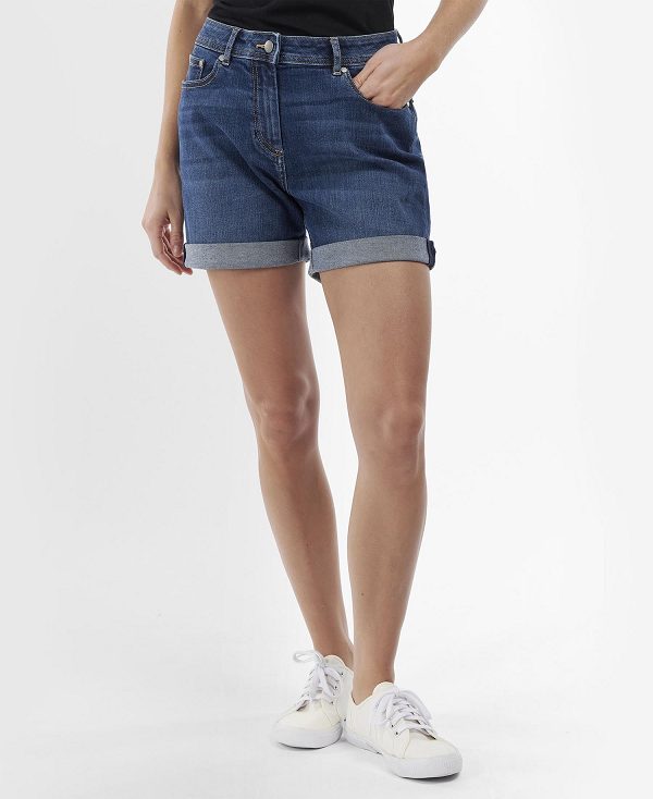 Barbour Maddison Denim Shorts Ecru | BABO89829