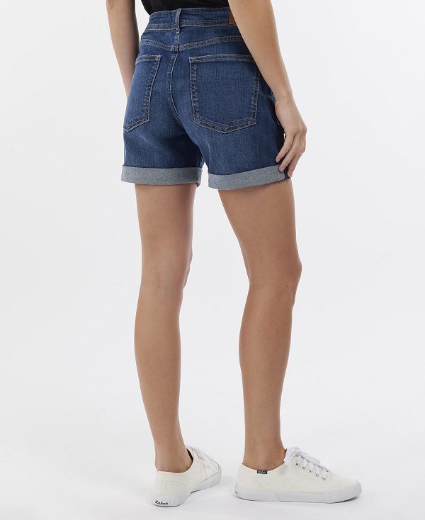 Barbour Maddison Denim Shorts Ecru | BABO89829