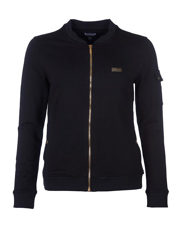 Barbour Magna Zip-through Sweatshirt Black | BABO89785