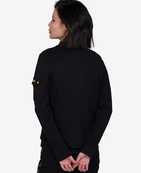 Barbour Magna Zip-through Sweatshirt Black | BABO89785