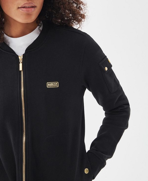 Barbour Magna Zip-through Sweatshirt Black | BABO89785