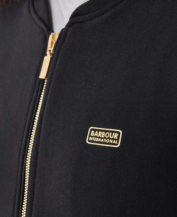 Barbour Magna Zip-through Sweatshirt Black | BABO89785