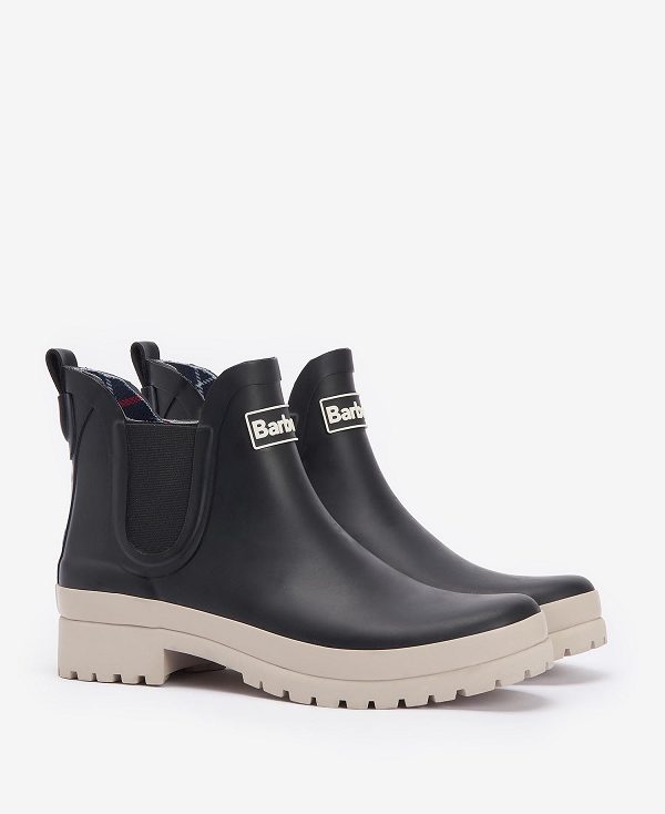 Barbour Mallow Wellingtons Black/White Pepper | BABO89945