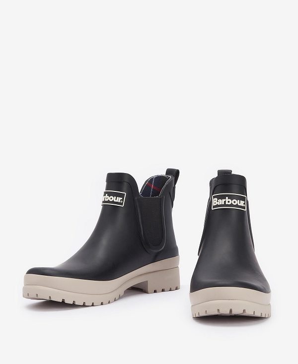 Barbour Mallow Wellingtons Black/White Pepper | BABO89945