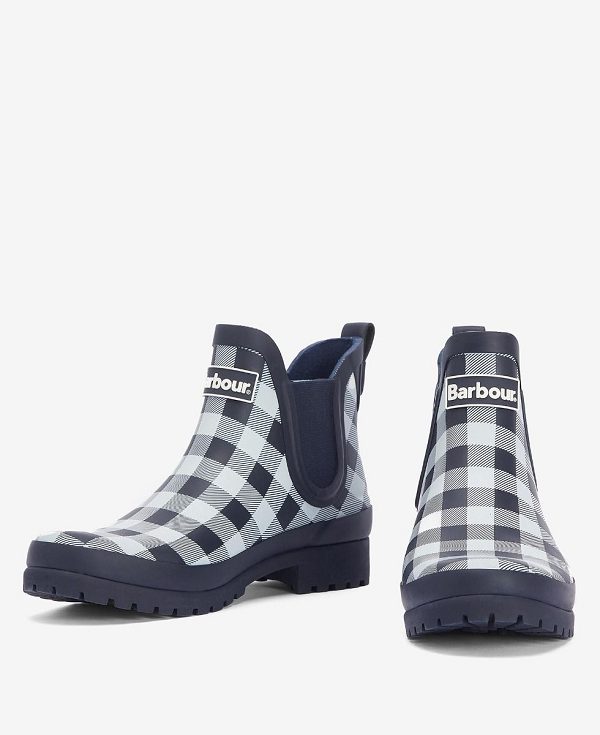 Barbour Mallow Wellingtons Navy Check | BABO89913