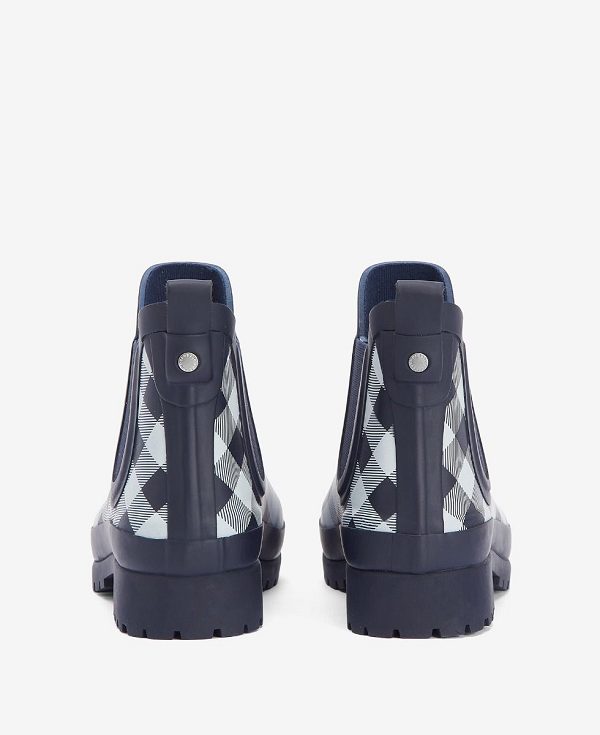 Barbour Mallow Wellingtons Navy Check | BABO89913