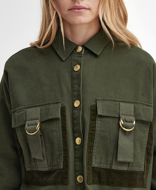 Barbour Malton Long-sleeved Utility Shirt Olive | BABO89521