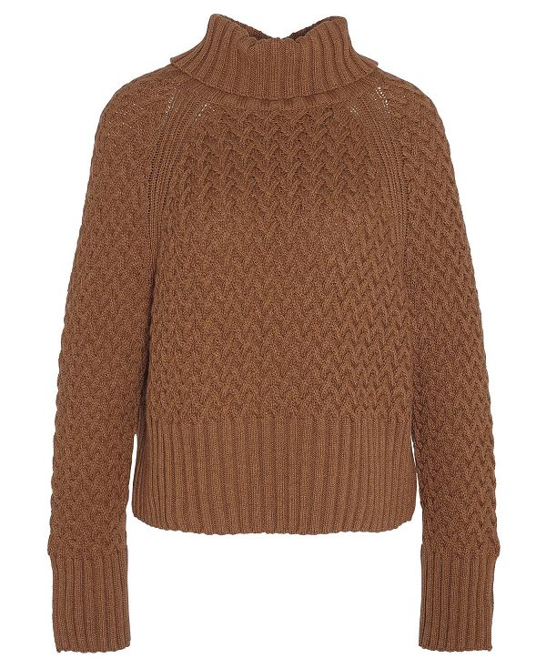 Barbour Malton Roll Neck Jumper Old Gold | BABO89752