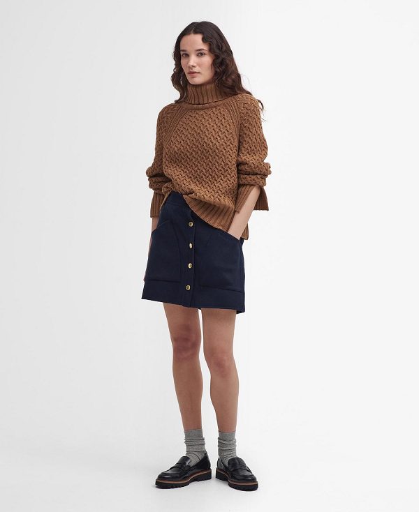 Barbour Malton Roll Neck Jumper Old Gold | BABO89752