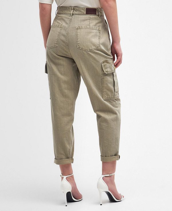 Barbour Maria Tapered Cargo Jeans Washed Khaki | BABO89840