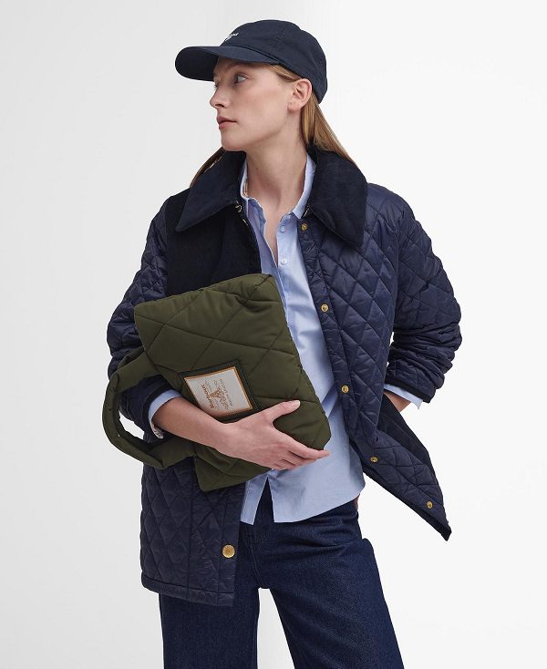 Barbour Mariah Quilted Mini Tote Bag Olive | BABO89987