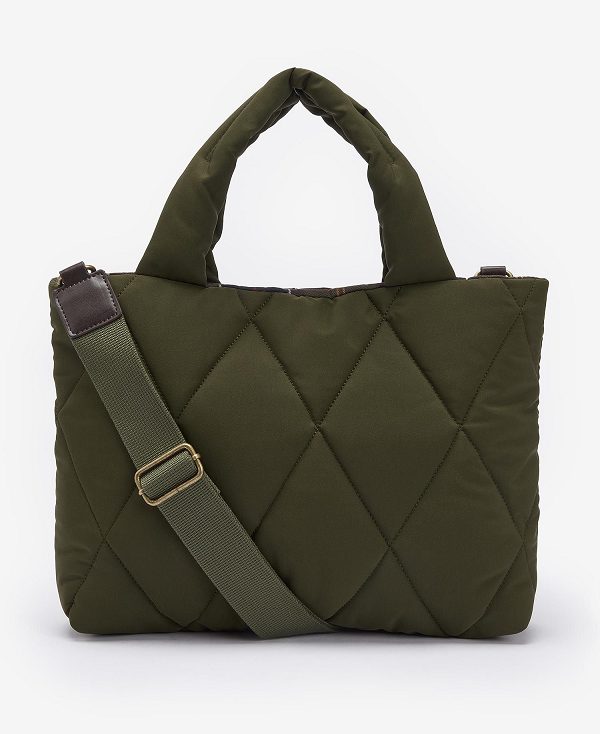 Barbour Mariah Quilted Mini Tote Bag Olive | BABO89987