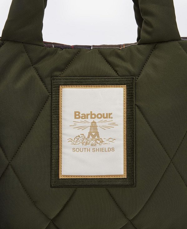 Barbour Mariah Quilted Mini Tote Bag Olive | BABO89987