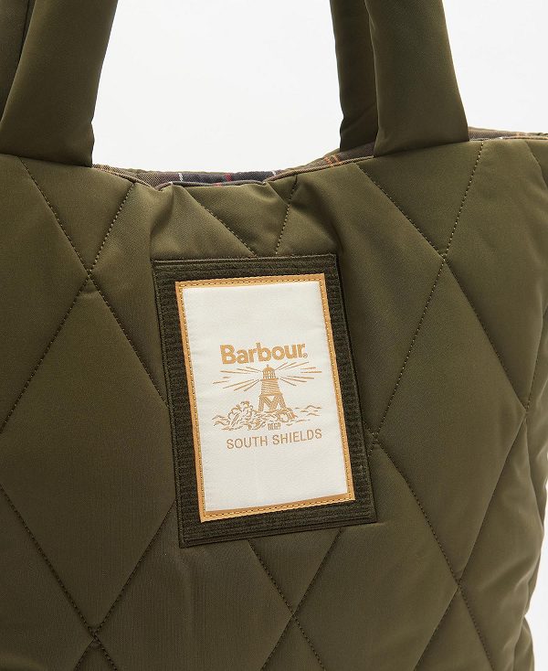 Barbour Mariah Quilted Tote Bag Olive | BABO89977