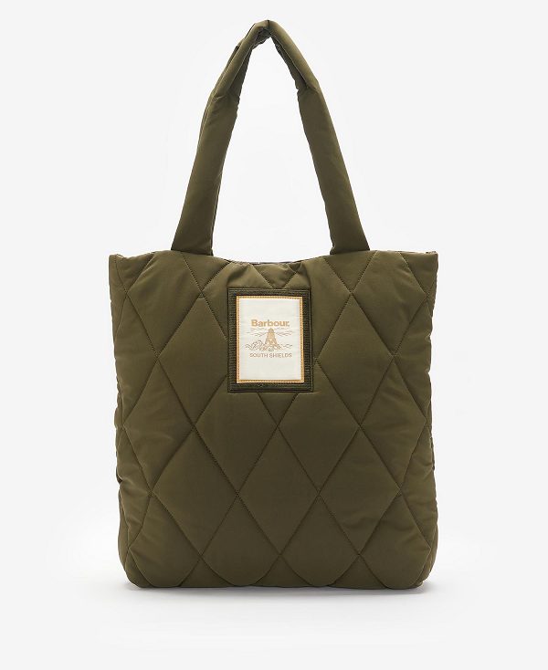 Barbour Mariah Quilted Tote Bag Olive | BABO89977