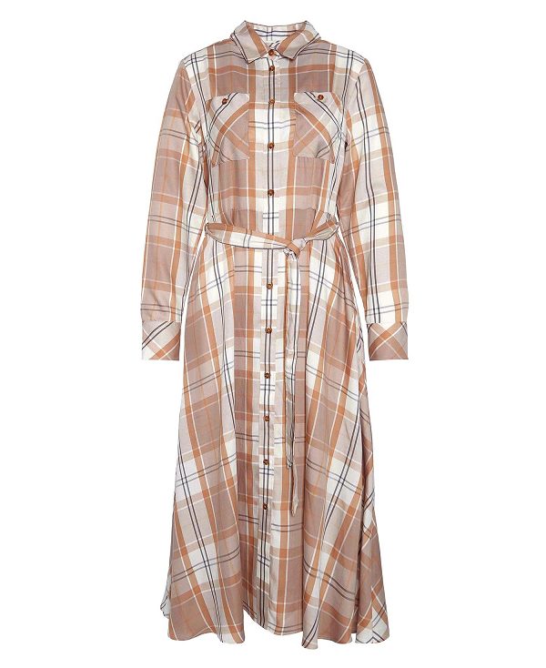 Barbour Marianne Tartan Midi Dress Ancient Loden Tartan | BABO89642