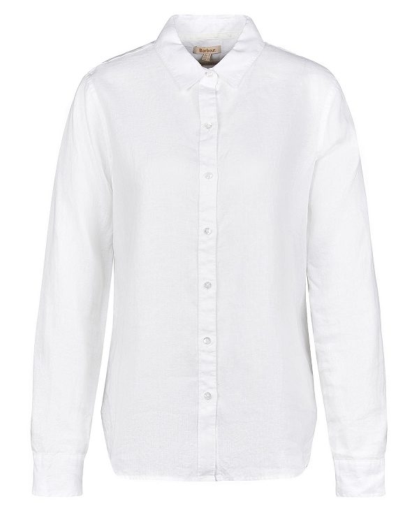 Barbour Marine Relaxed Long-sleeved Shirt White | BABO89475