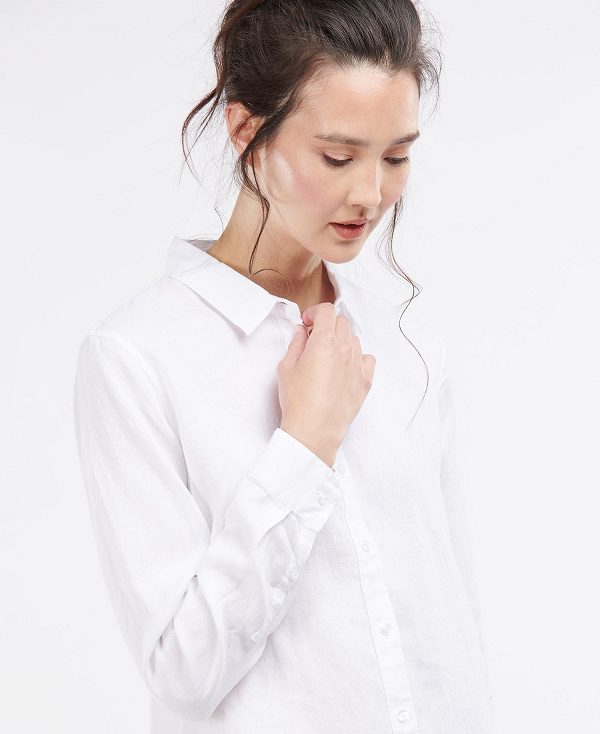 Barbour Marine Relaxed Long-sleeved Shirt White | BABO89475