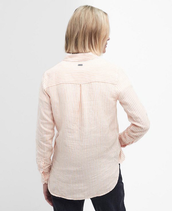 Barbour Marine Relaxed Long-sleeved Shirt Pink | BABO89478