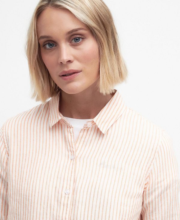 Barbour Marine Relaxed Long-sleeved Shirt Pink | BABO89478