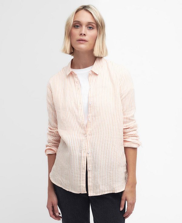 Barbour Marine Relaxed Long-sleeved Shirt Pink | BABO89478